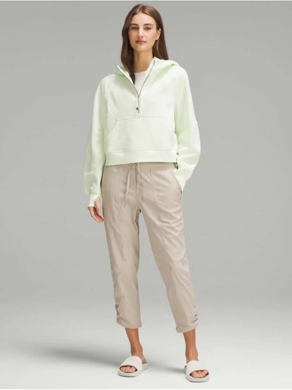Lululemon Dance Studio Mid-Rise Cropped Lined Pant Mojave Tan